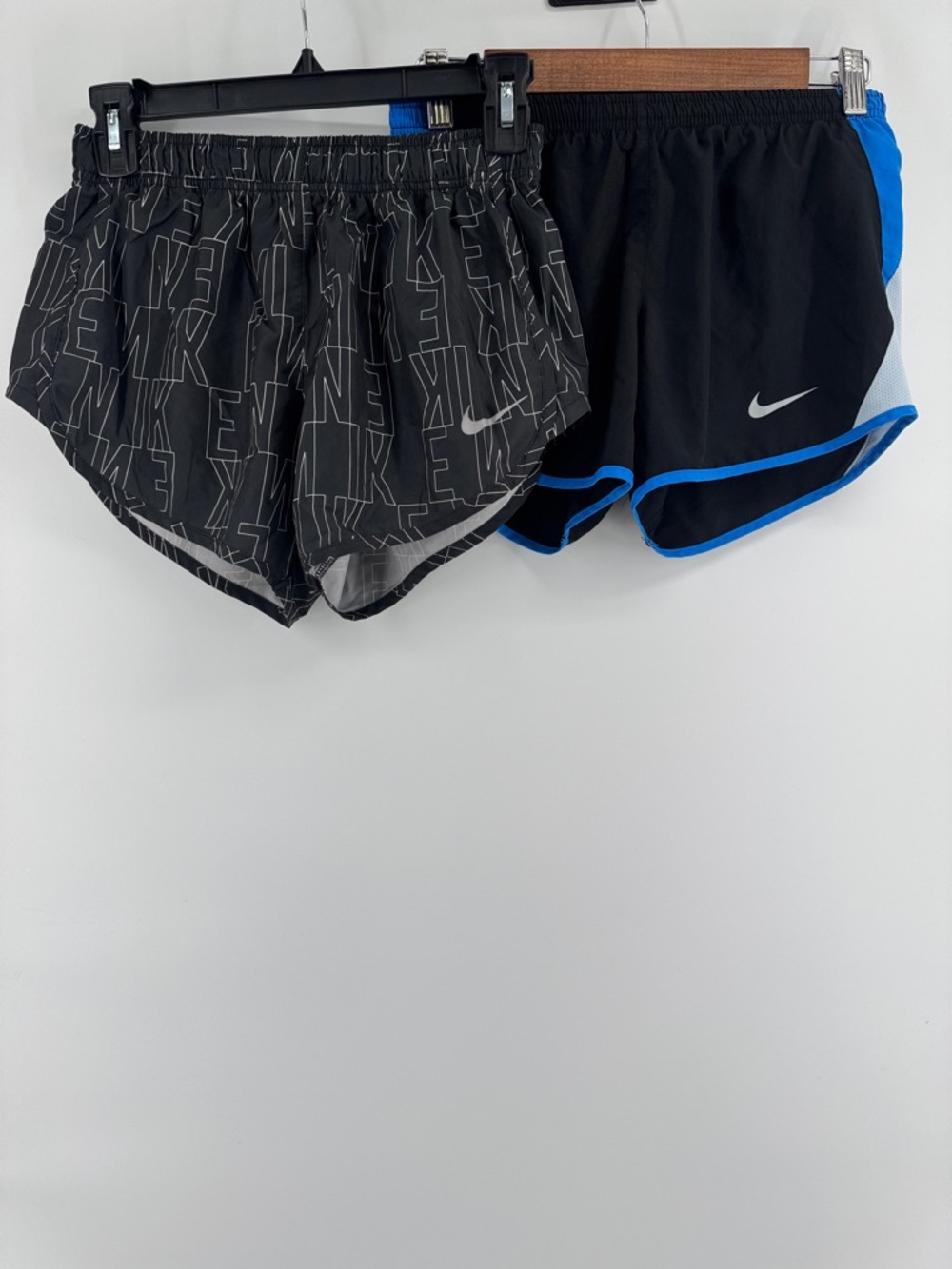 Nike Women's Black Running Shorts Bundle with Blue Accents Women's Size Small